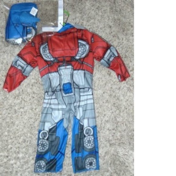 Toddler Transformers Optimus Prime Halloween Costume 3T/4T Muscle Jumpsuit, Mask - Picture 7 of 8
